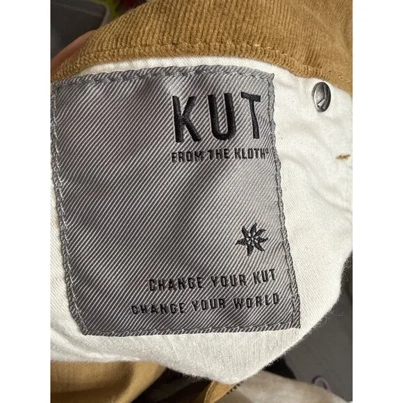 Kut From The Kloth High Rise Meg Fab Ab Wide Leg Corduroy Pants Size 10 Brown - Picture 8 of 8